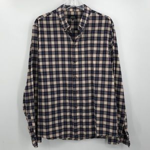 APC Madame Paris Button Up Plaid Flannel Men’s Size XL